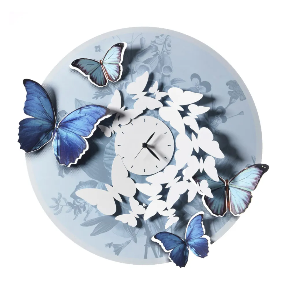 Uhr mit Schmetterlingsdekoration in verschiedenen Ausführungen, hergestellt in Italien – Manschettenknöpfe