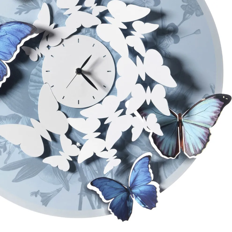 Uhr mit Schmetterlingsdekoration in verschiedenen Ausführungen, hergestellt in Italien – Manschettenknöpfe