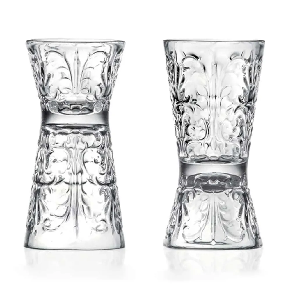 12 luxuriös verzierte Jiggergläser aus ökologischem Kristall - Schicksal