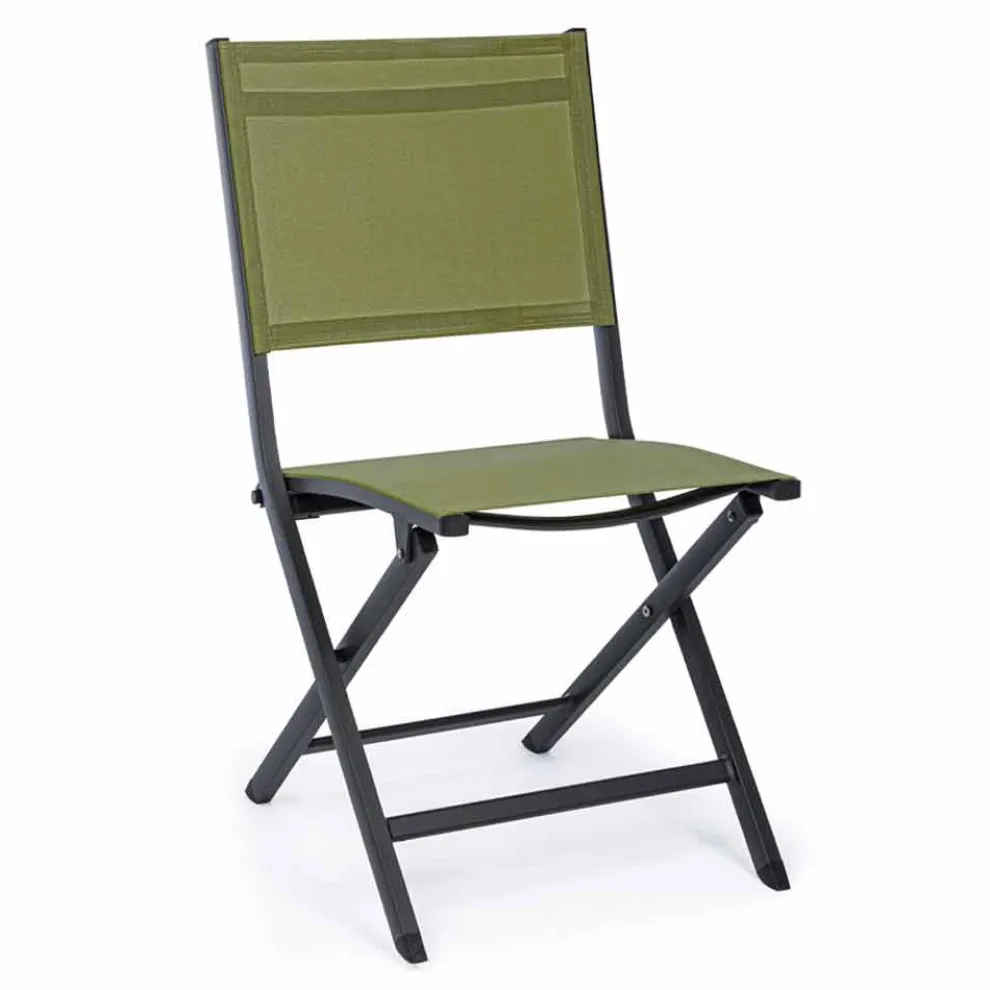 Klappbarer Außenstuhl aus Textilene und Aluminium, 4 Stück - Holly