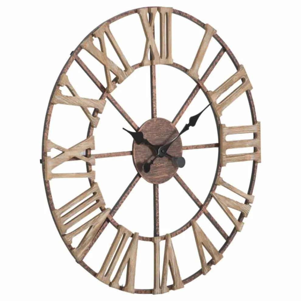 Moderne Wanduhr Durchmesser 71,5 cm aus Eisen und MDF - Carcans