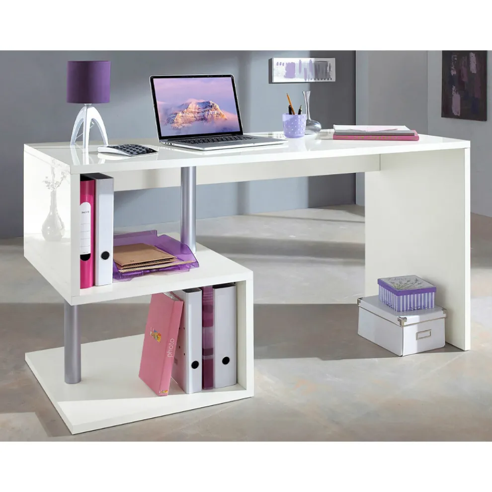 Weißer oder Schiefer Schreibtisch in italienischem Design Holz 3 Größen - Michel