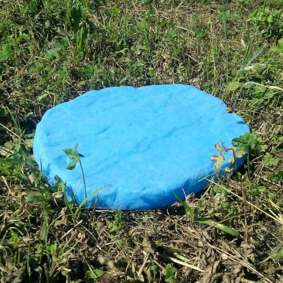 Steinförmiger Gartenmarker Fluo Weiß oder Blau 4 Stück - Stein