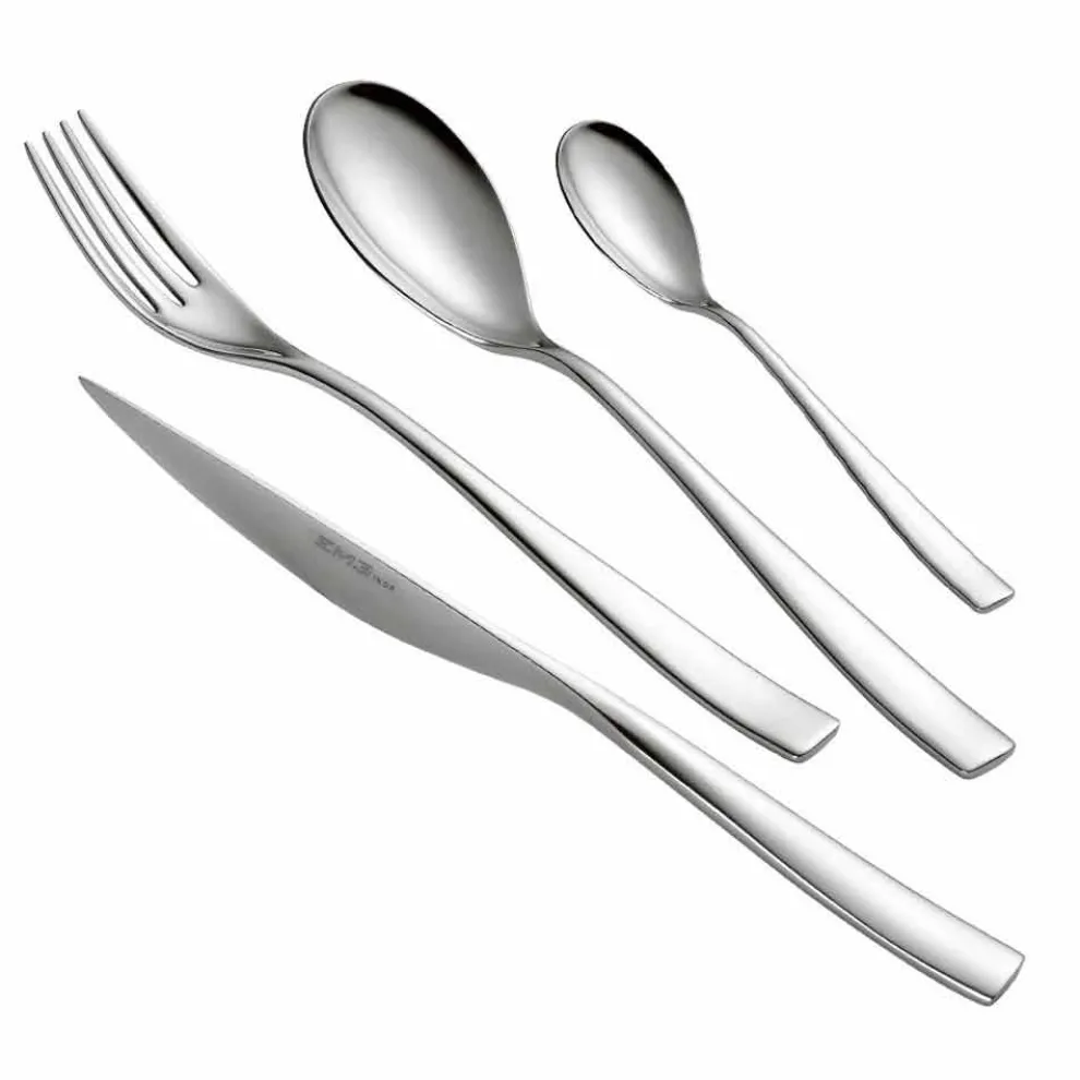 24 Stück poliertes, sandgestrahltes oder farbiges Stahlbesteck Luxus-Design - Timidy