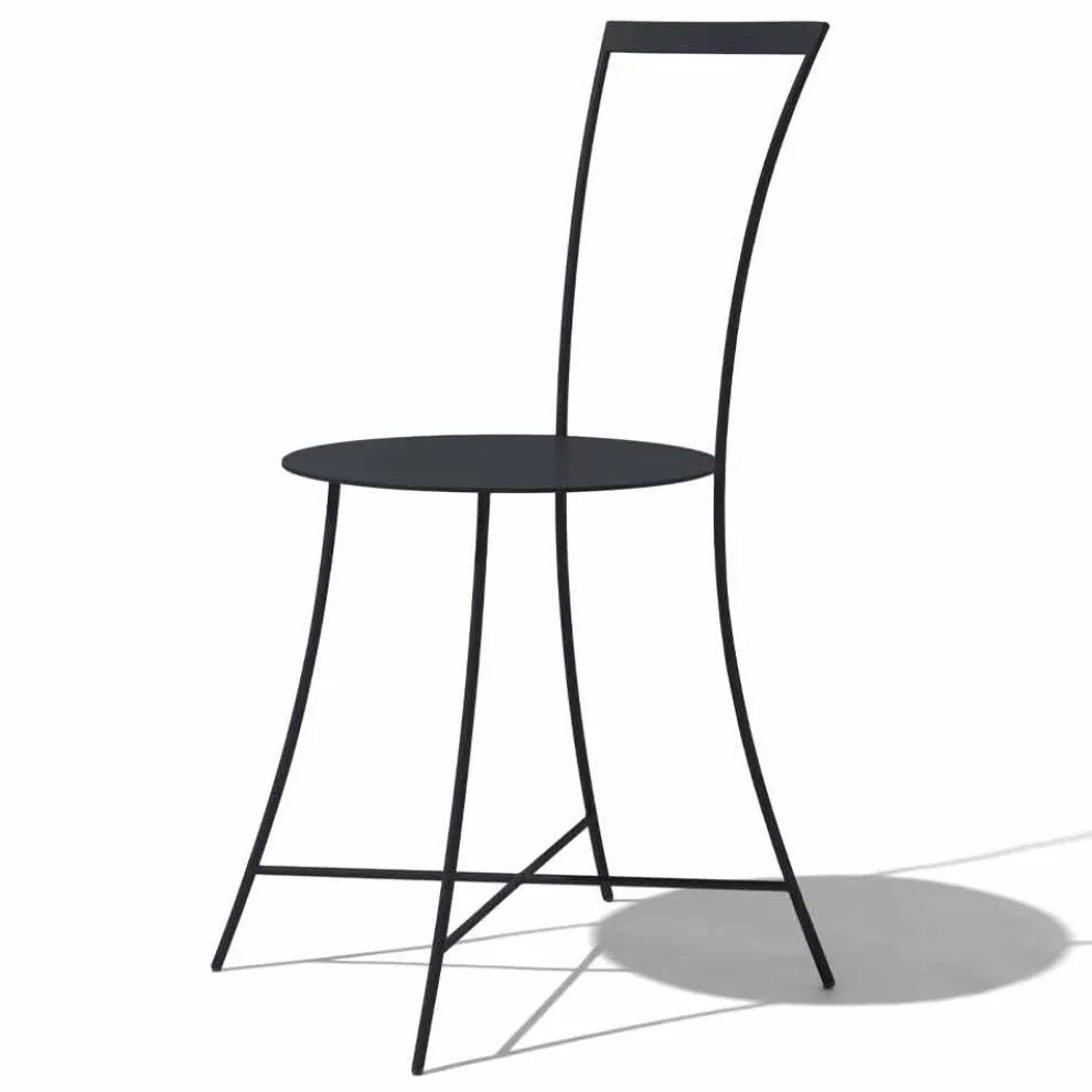 Moderner Gartenstuhl aus farbig lackiertem Stahl Made in Italy - Edda