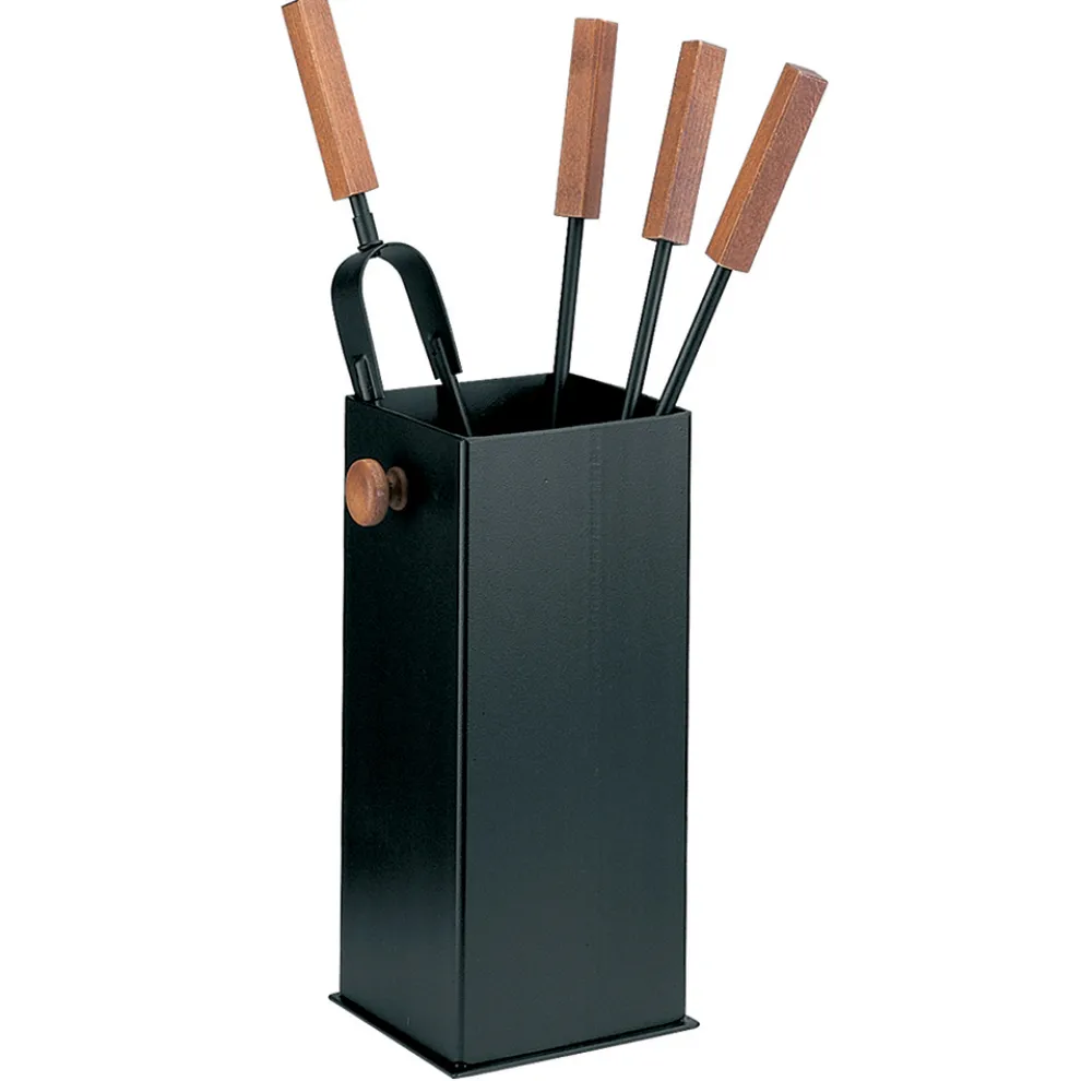 Quadratischer Werkzeughalter aus Metall und 4 Zubehörteile, hergestellt in Italien – Iena