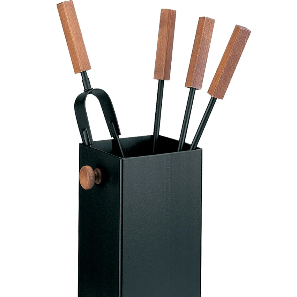 Quadratischer Werkzeughalter aus Metall und 4 Zubehörteile, hergestellt in Italien – Iena