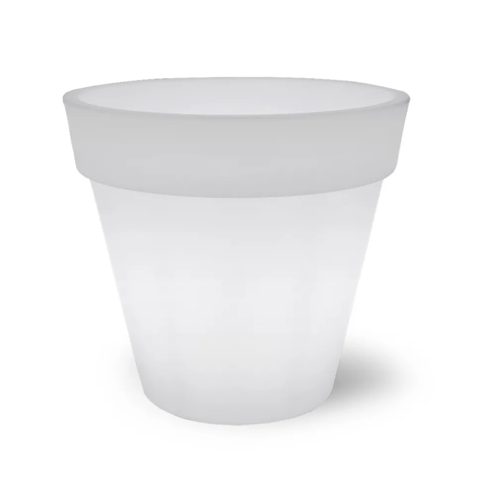 Leuchtende Vase für den Außenbereich aus weißem Polyethylen Made in Italy - Taralla