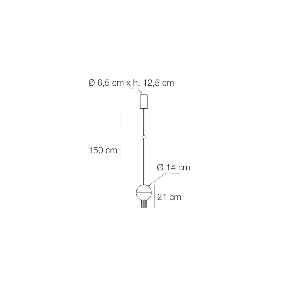Oris Metall-Pendelleuchte mit Canneté-Glaszylindern