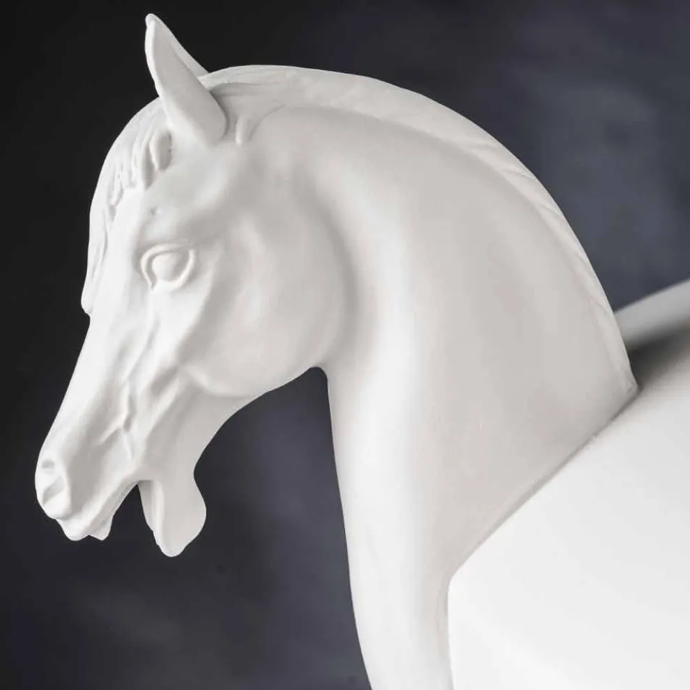 Handgefertigte dekorative Vase aus weißer Keramik oder 24k Gold Made in Italy - Jakcy