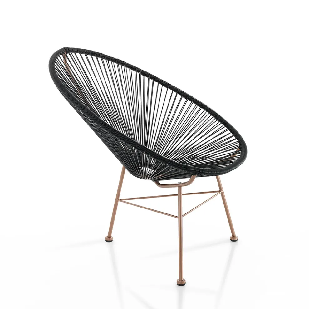 Outdoor- und Indoor-Sessel aus Metall und Polyrattan – Erbium