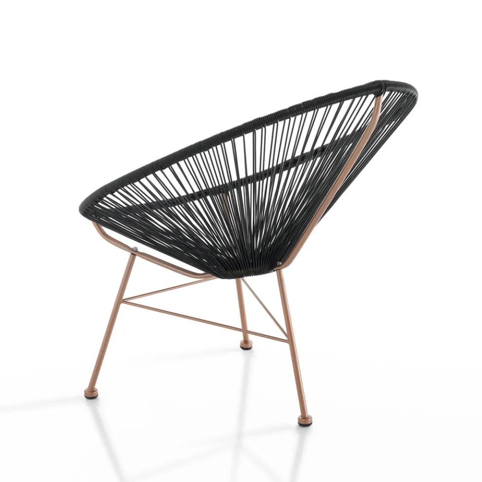 Outdoor- und Indoor-Sessel aus Metall und Polyrattan – Erbium