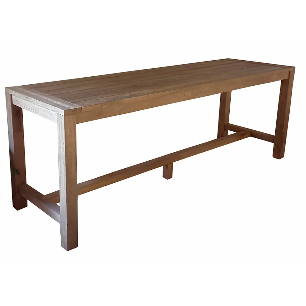 Outdoor-Bartheke 250x70 cm aus recyceltem Teakholz - Ansicht