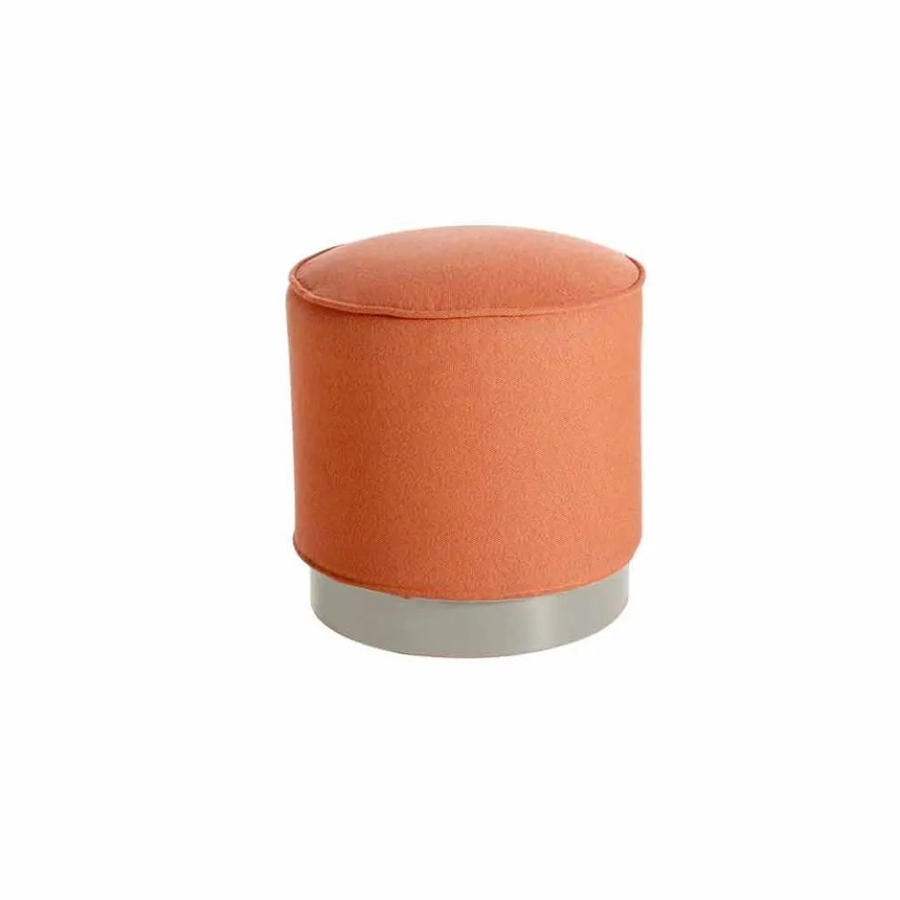 Outdoorpouf, aus Polyethylen und Stoff oder Leder-Mara Slide