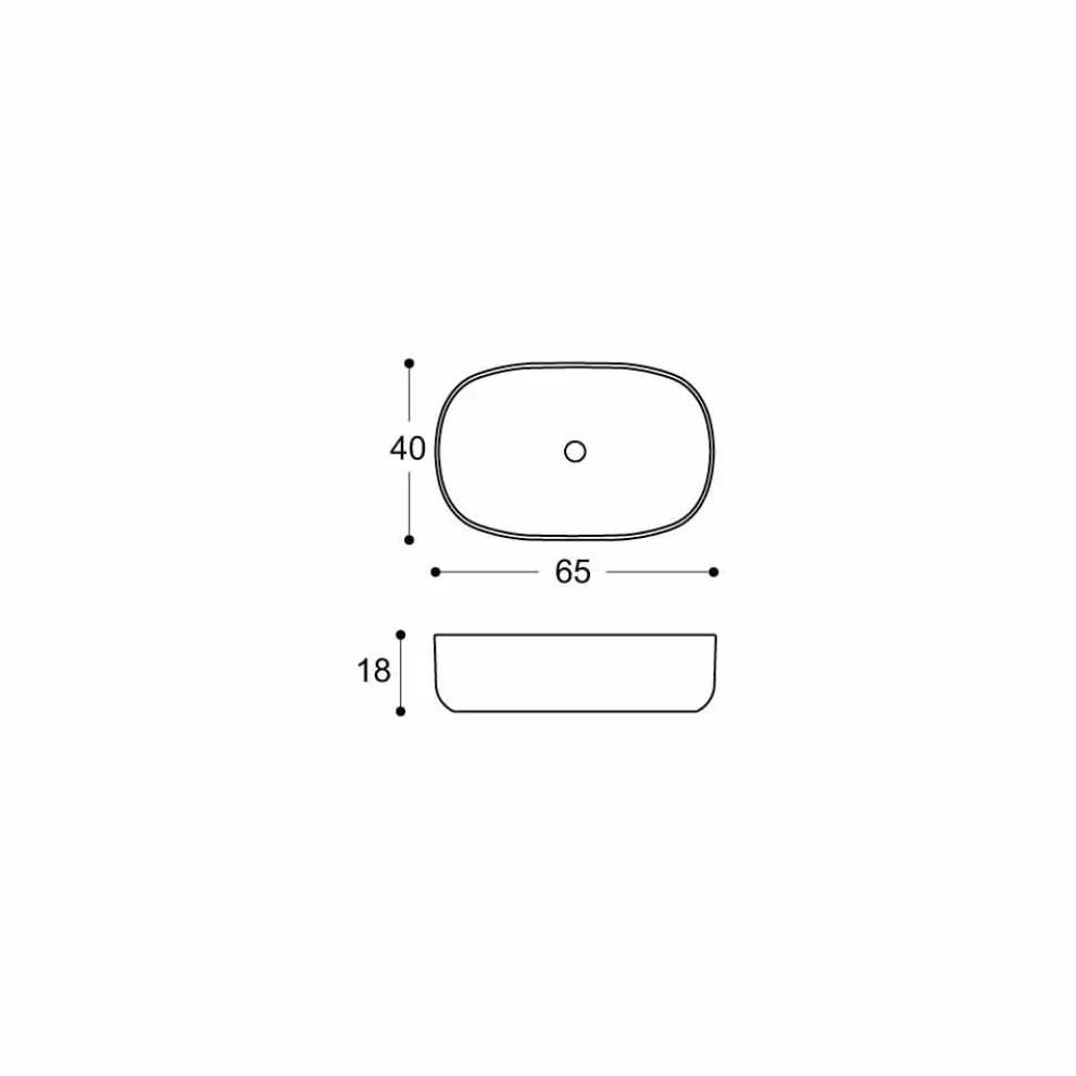 Oval Modern und Design Arbeitsplatte Waschbecken in weißer Keramik - Ventori1