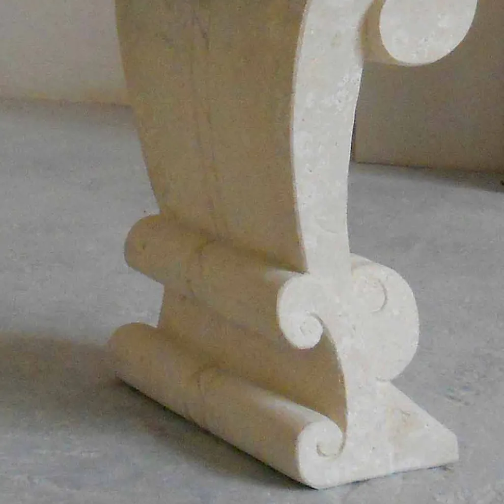 Ovaler Esstisch aus Stein und Kristall im klassischen Design Aracne