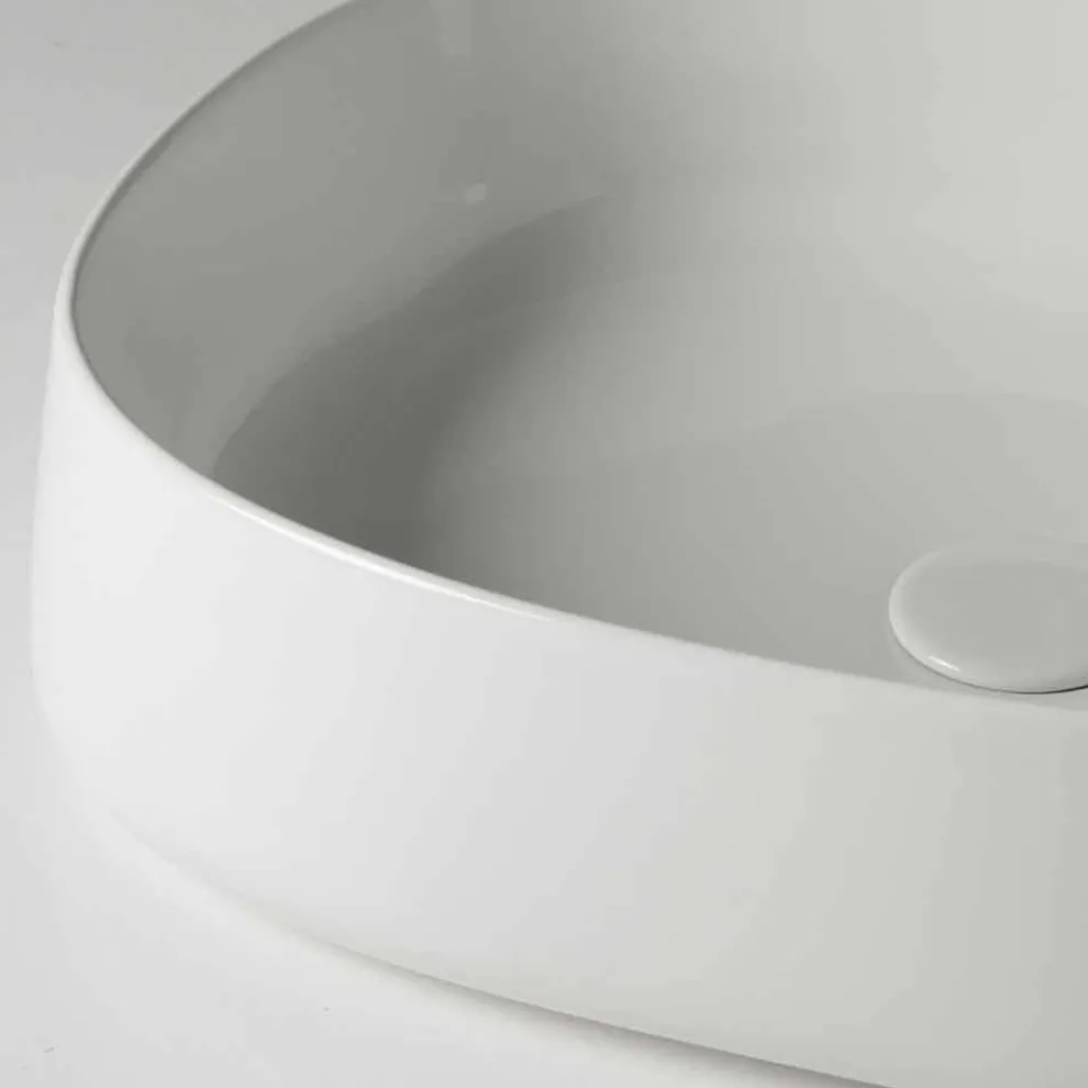 Ovales Aufsatzwaschbecken aus Keramik L 50 cm Made in Italy - Cordino