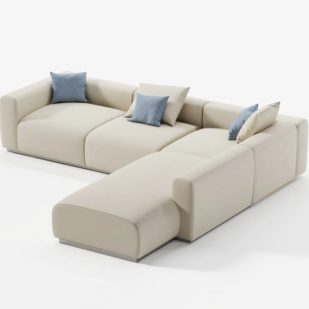 Modulares Gartensofa aus marineblauem Sperrholz Made in Italy - Bahias