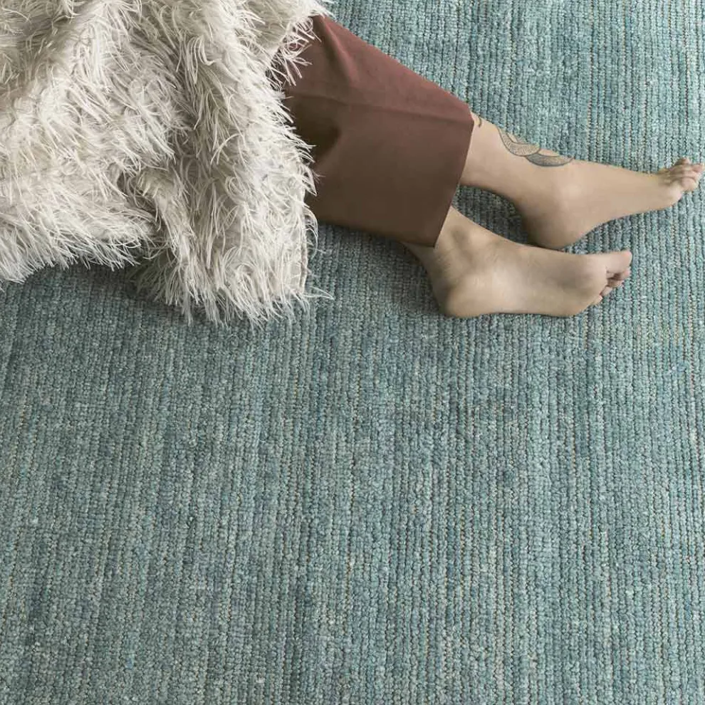 Handgefertigter Teppich gewebt in Indien Hochwertige Wolle und Bambusseide - Anella