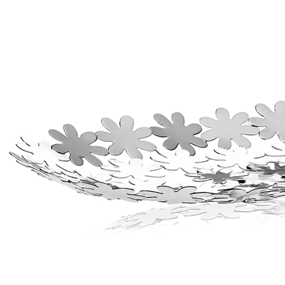 Silber Metall Taschentablett Herzstück Luxus Blumendekor - Terraceo