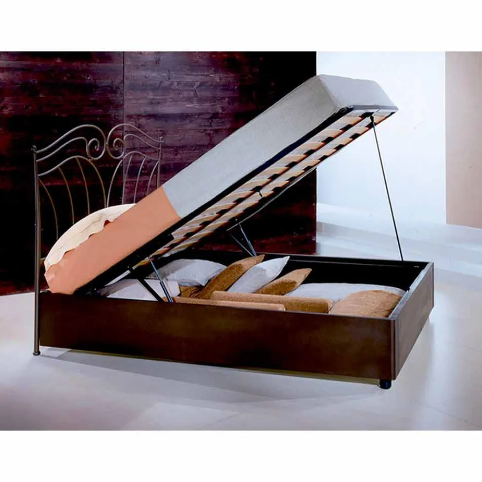 Nettuno Jugen Queen Size Bett  aus Schmiedeeisen in Design