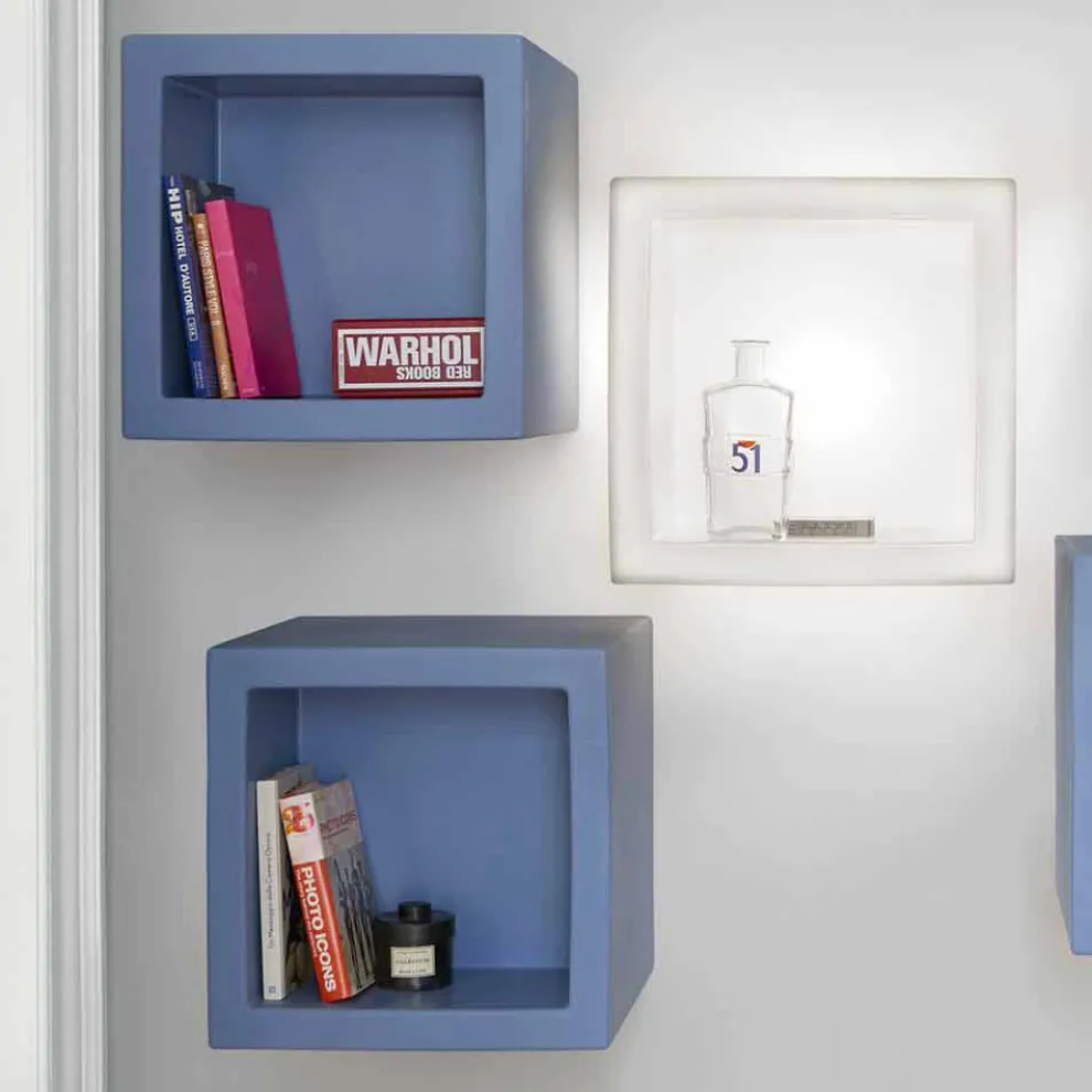 Würfelförmiges, farbiges Regal mit modernem Design Slide Open Cube, hergestellt in Italien