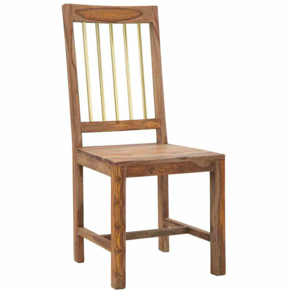 Paar 2 Design-Küchenstühle komplett aus Holz - Sandy