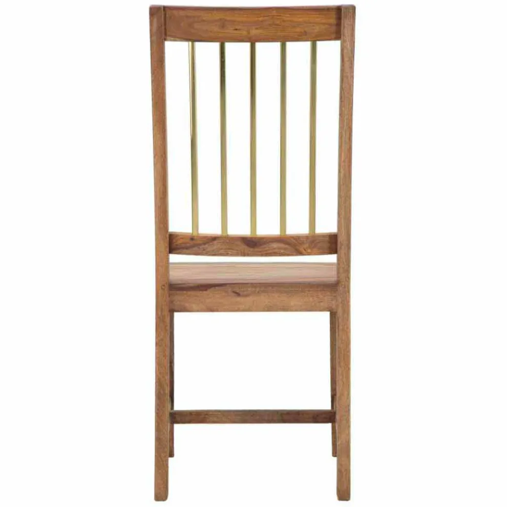 Paar 2 Design-Küchenstühle komplett aus Holz - Sandy