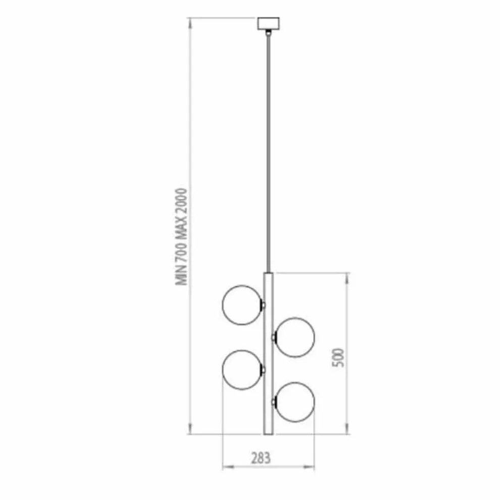 Pendelleuchte 4 Lichter aus Naturmessing und Glas - Molecola von Il Fanale