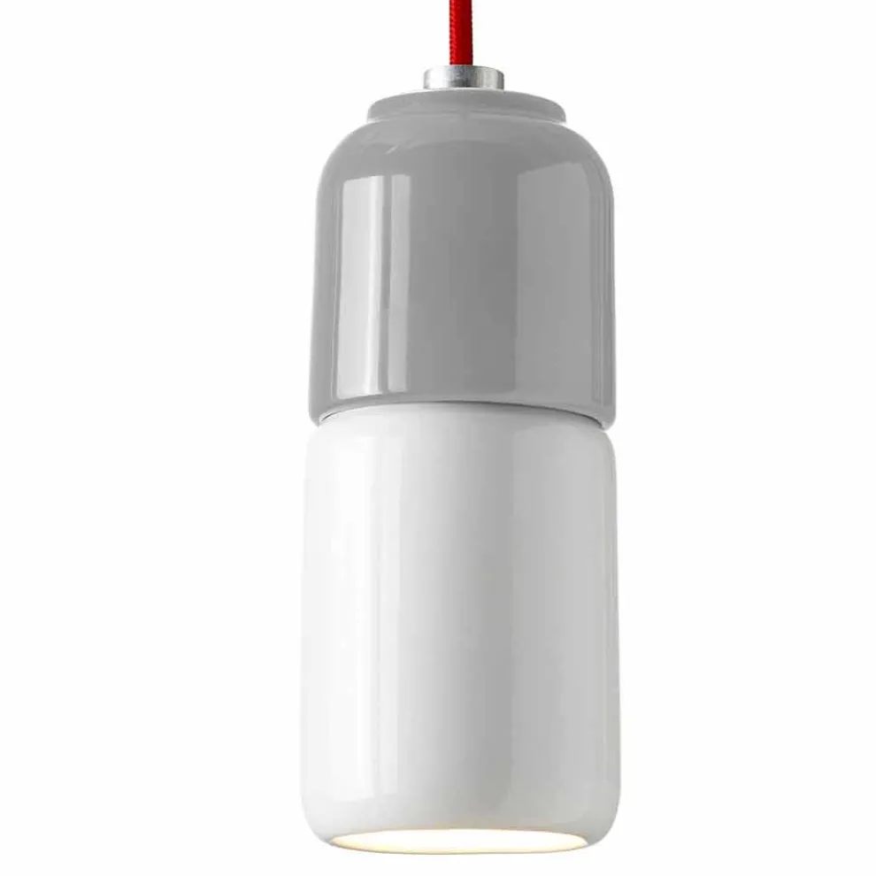 Pendelleuchte aus Keramik und Aluminium, hergestellt in Italien, Asien