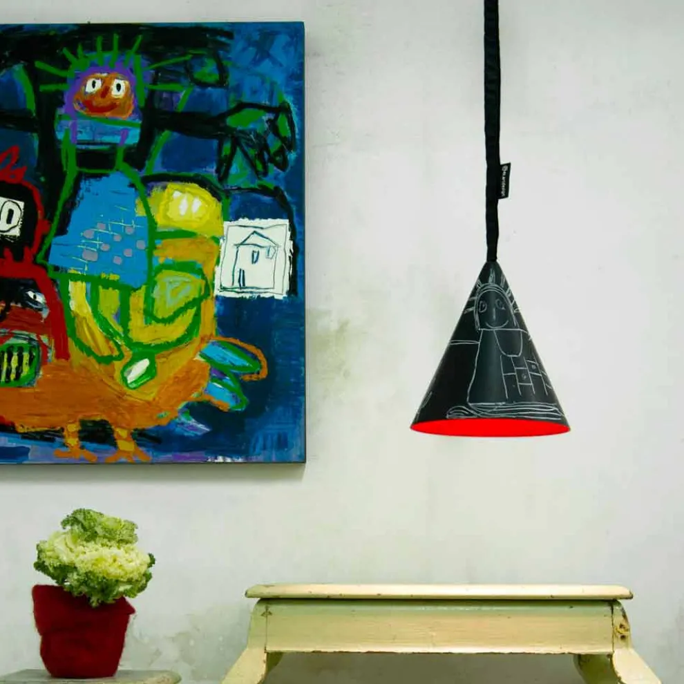 Pendelleuchte aus Kunstharz In-es.artdesign Jazz Modern Blackboard