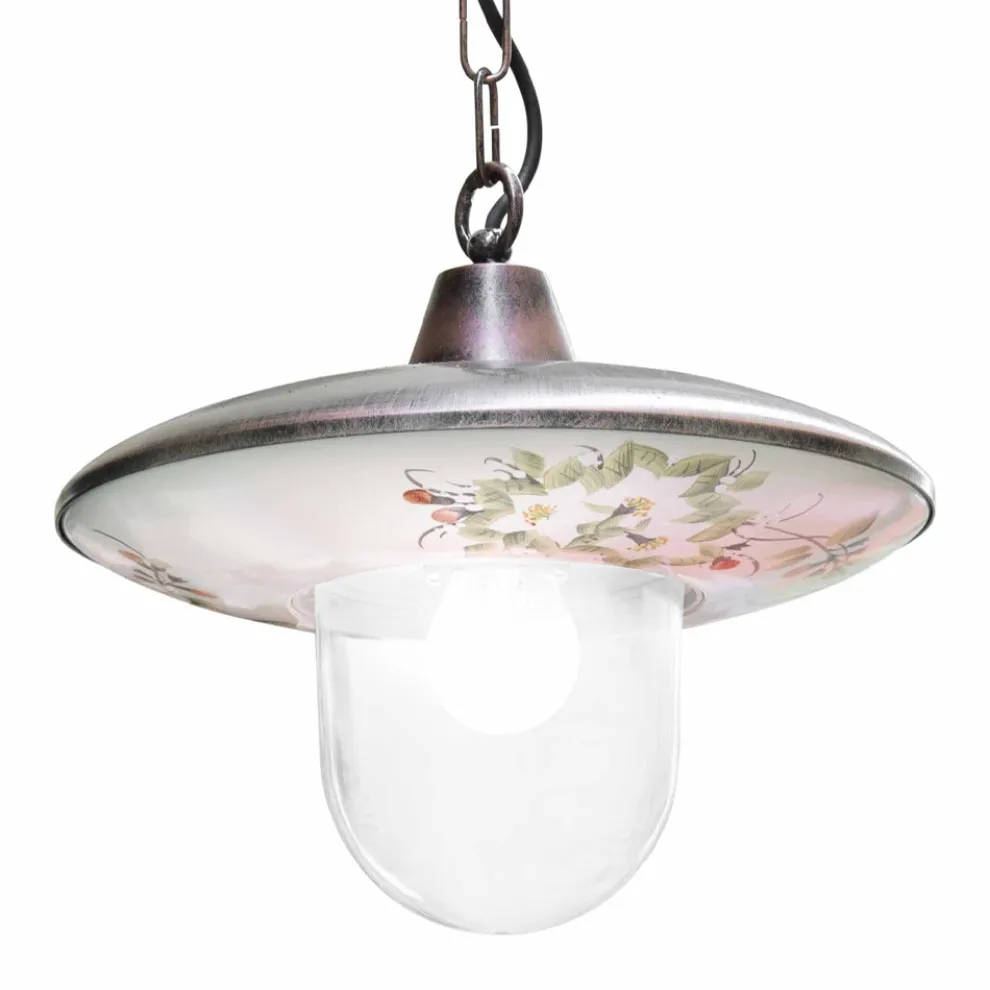 Pendelleuchte aus schwarzem kupfernem Aluminium mit handgefertigter Dekoration - Latina