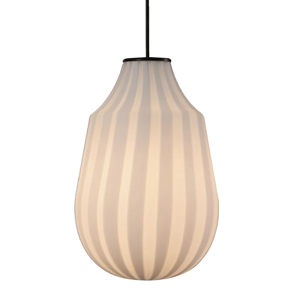 Pendelleuchte Design Länglich aus weißem Filigranglas - Caravan