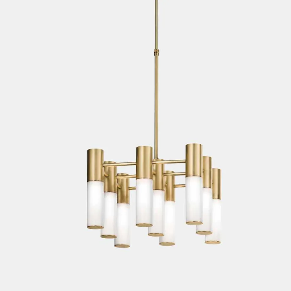 Pendelleuchte 9-flammig im Messing- und Glasdesign - Etoile von Il Fanale