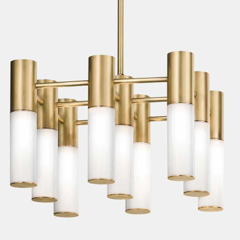 Pendelleuchte 9-flammig im Messing- und Glasdesign - Etoile von Il Fanale