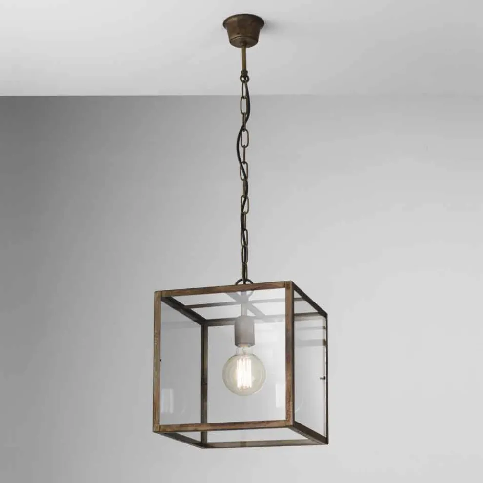 Pendelleuchte im Industrie Stil aus Eisen 1 flammig London Il Fanale