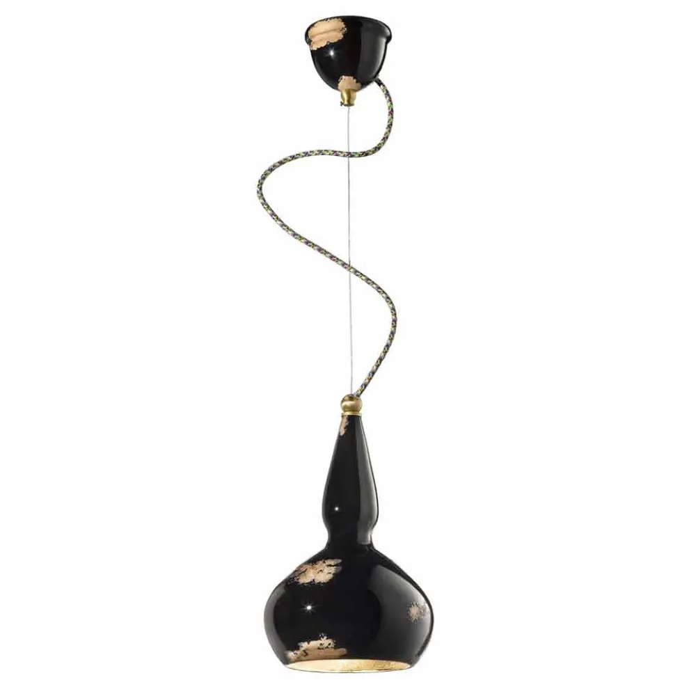 Pendelleuchte im Retro Stil aus Keramik Ferroluce