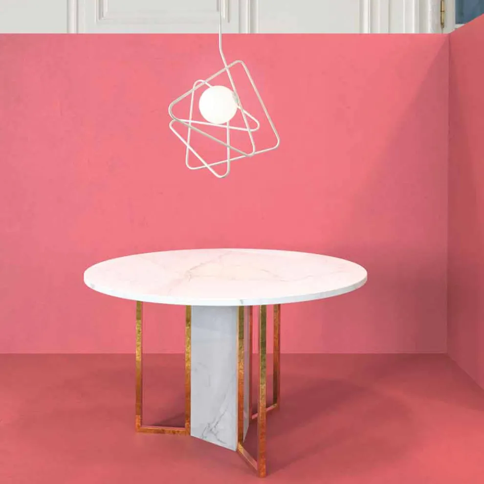 Pendelleuchte in modernem Stahl 60xH60xL.cavo200cm, Adele