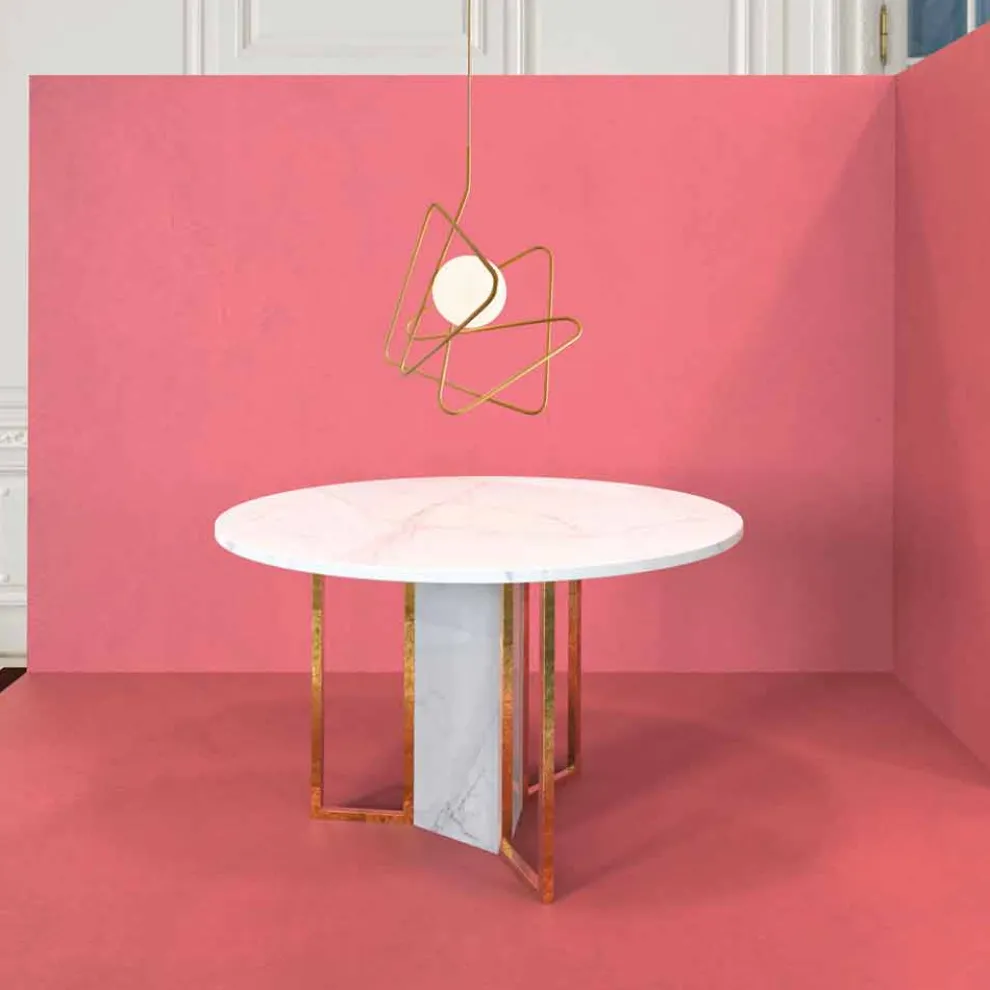 Pendelleuchte in modernem Stahl 60xH60xL.cavo200cm, Adele