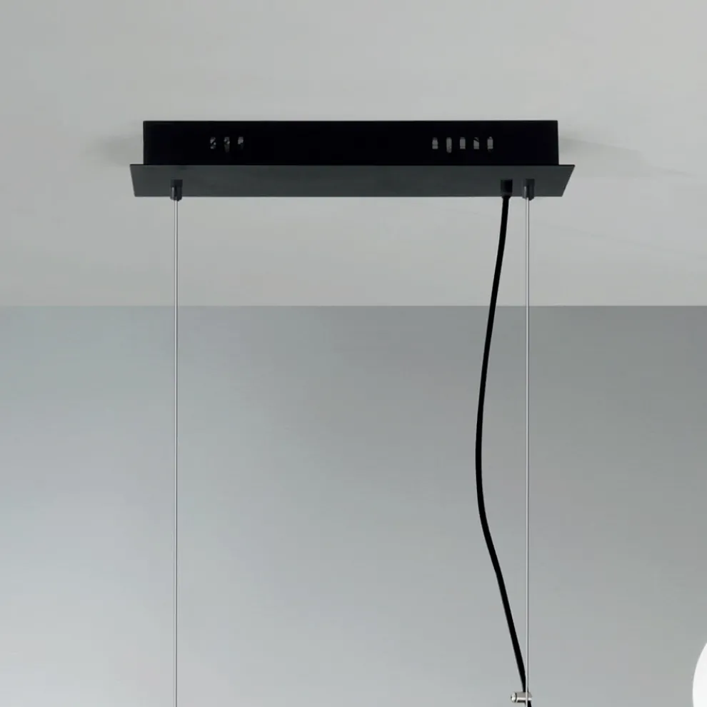 Pendelleuchte mit 5 Lichtern aus Metall und modernem mundgeblasenem Glas - Birga