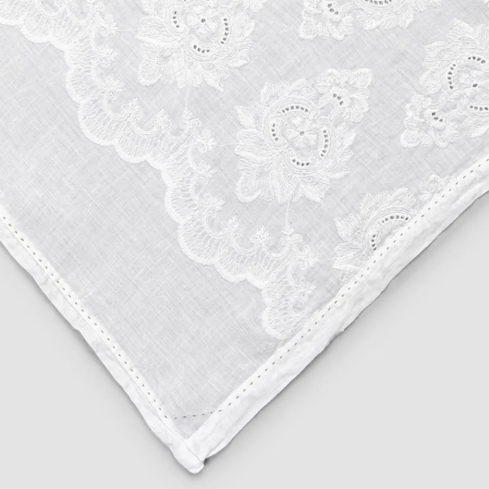 Tischläufer 100% Leinen mit Stickerei von Luxus-Design - Giuggiolo