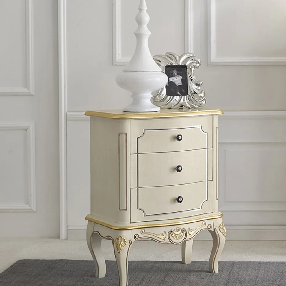 Nachttisch aus Holz mit 3 Schubladen Made in Italy - Chantilly