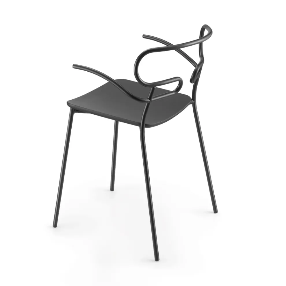 Außenstuhl aus Metall und Polyurethan Hergestellt in Italien, 2 Stück - Trosa