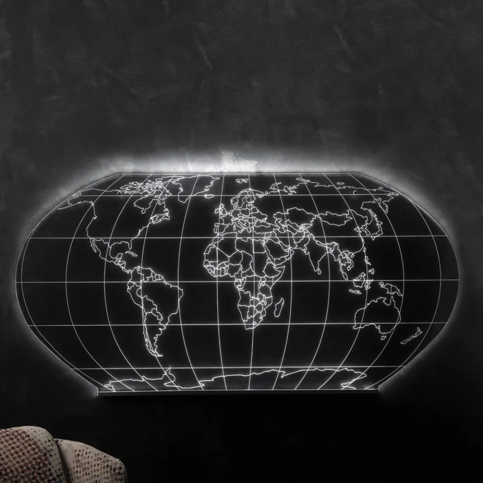 Planisphere Wandleuchte aus lasergraviertem Acrylglas - Rihanna