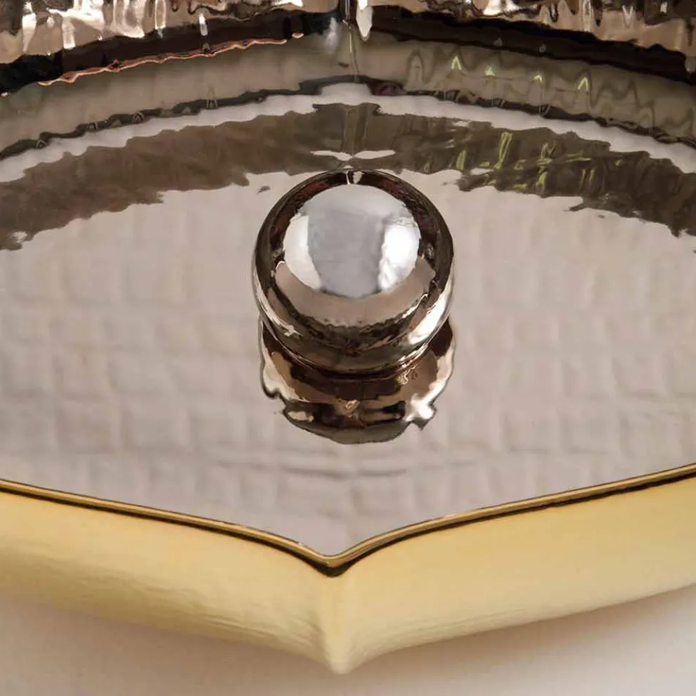 Platin-/goldfarbenes Aufsatzwaschbecken aus Keramik Design Oscar Italy