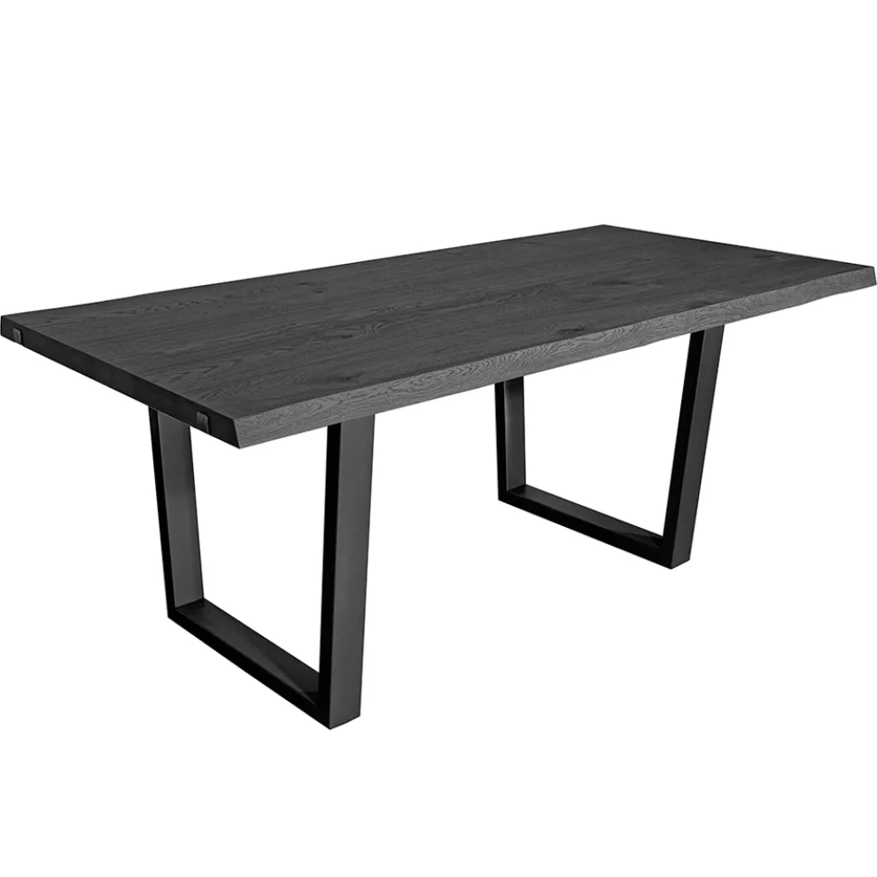 Plattierter Tisch aus quadratischer Asteiche und Metallgestell Made in Italy - Pilar