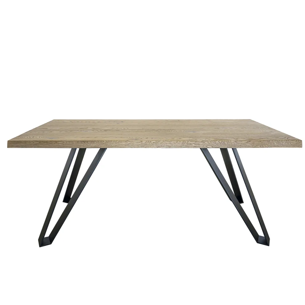 Plattierter Tisch aus Asteiche furniert und Metall Made in Italy - Luanda