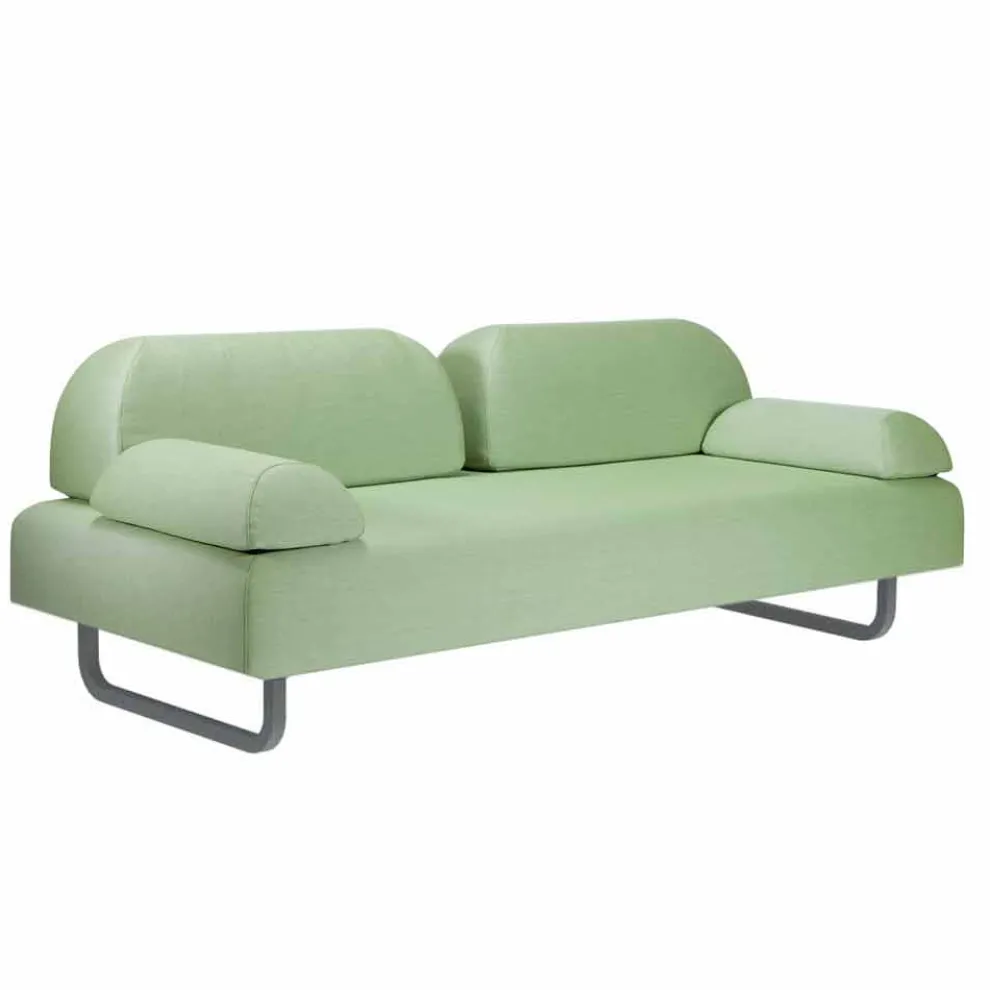 3-Sitzer-Design-Sofa aus Metall und Stoff Made in Italy - Selia