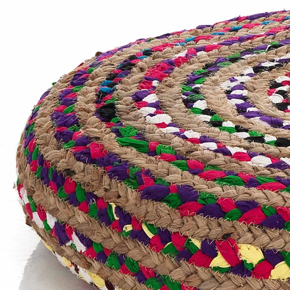 Pouf aus Jute und Polystyrol in 2 verschiedenen Größen – Rost