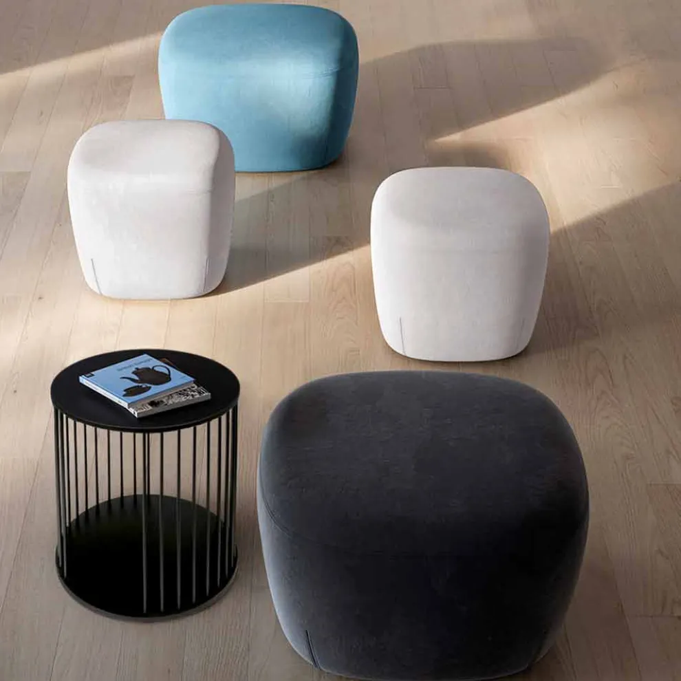 Pouf Square Fußstütze gepolstert und mit Stoff bezogen Made in Italy - Marli